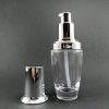 Frasco 30ml cónico de vidrio con gota a gota color plata