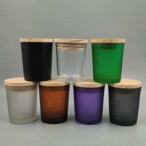 Vaso de 100ml con Tapa de MADERA transparente y esmerilados