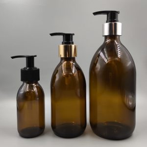 Botella en vidrio 250ml modelo EUROPA con cremera dispensadora plástico o metal