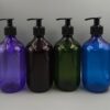 Envases de 500ml en PET Violeta, Ámbar, Verde o Azul modelo BODY con cremera dispensadora