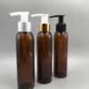 Envases de 125ml en PET ámbar modelo RO con cremera dispensadora plástica o de metal