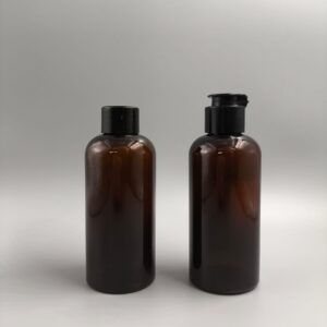 Envases de 100ml en PET ámbar modelo MILANO con tapa ciega o tapa on top