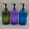 Envases de 500ml en PET Violeta, Ámbar, Verde o Azul modelo BODY con cremera dispensadora Metal
