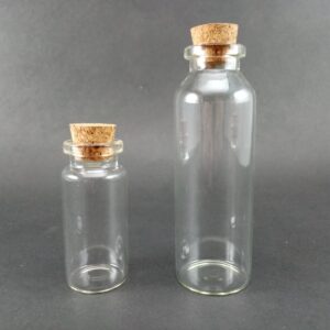 Tubos en vidrio con tapón de corcho 10ml y 30ml