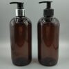 Envases de 500ml en Pet ámbar modelo OMEGA con cremera dispensadora plástica y de metal