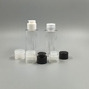 Envases de 50ml en PET transparente modelo HEAVEN con diferentes opciones de tapas