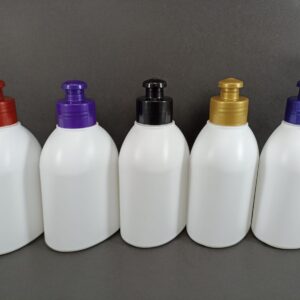 Envases de 200ml Modelo DELTA con tapas PUSH PULL varios colores