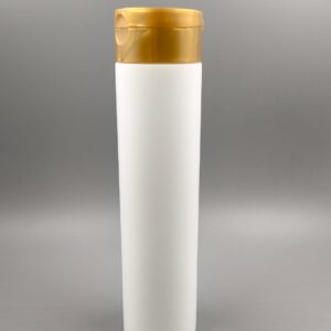 Envase 300ml modelo SAFIRA Blanco con Tapa ALVORADA DORADA