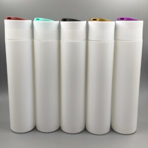 Envase 300ml modelo SAFIRA Blanco con Tapa DISC TOP PARIS BLANCA con discos de varios colores