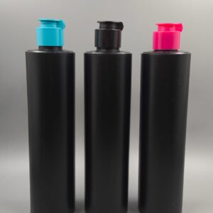 Envase 300ml modelo SAFIRA Negro con Tapas ON TOP