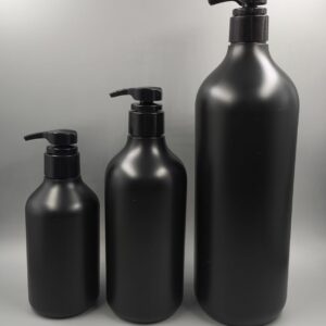 Botellas Negras Línea Profesional con Dispensadora Negra