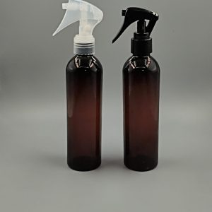 Envase en pet ámbar modelo PETER 250ml con minigatillo spray