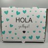 CAJA HOLA - corazones verdes- Medidas 24 x 18 x 6,5