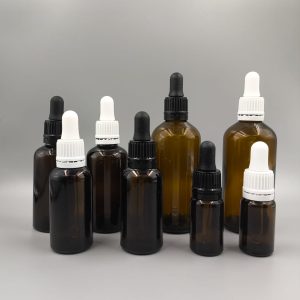 Frasco gotero vidrio con cuenta Gotas en 10ml, 30ml, 50ml y 100ml precinto t. Blanca o Negra