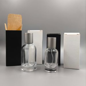Frascos de Perfume modelo Botella 30ml y 50ml+ estuche de cartón Blanco o Negro