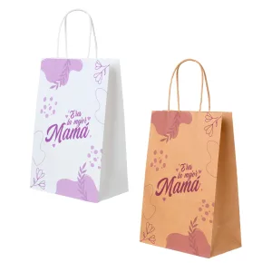 Bolsa de Papel 15 x 21 (nº1) en color KRAFT y 15 x 22 (nº 5) en color BLANCA