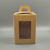 Caja 9cm x 9cm x 13cm con visor y asa Kraft