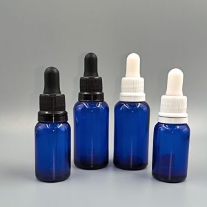 Frasco de vidrio gotero Azul en 15ml y 30ml
